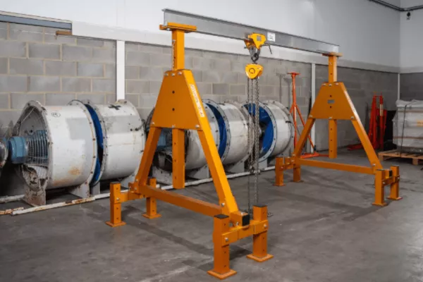 An aluminium gantry being used in various applications